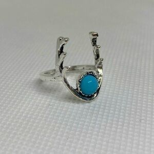 Southwest Style Turquoise Antlers Ring